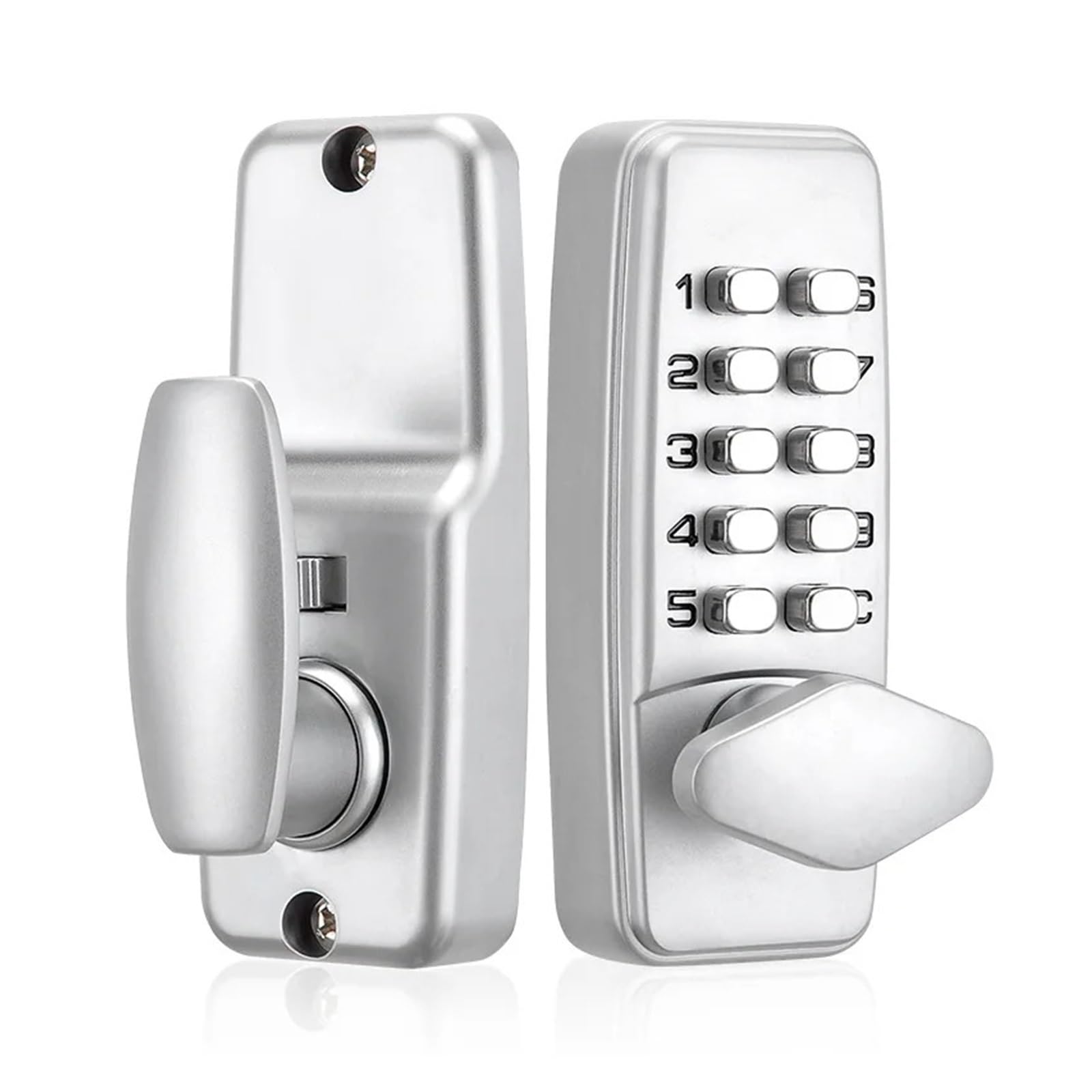 Cerradura de contraseña con botón mecánico impermeable para interiores y exteriores, puerta de metal de madera, sin necesidad de energía