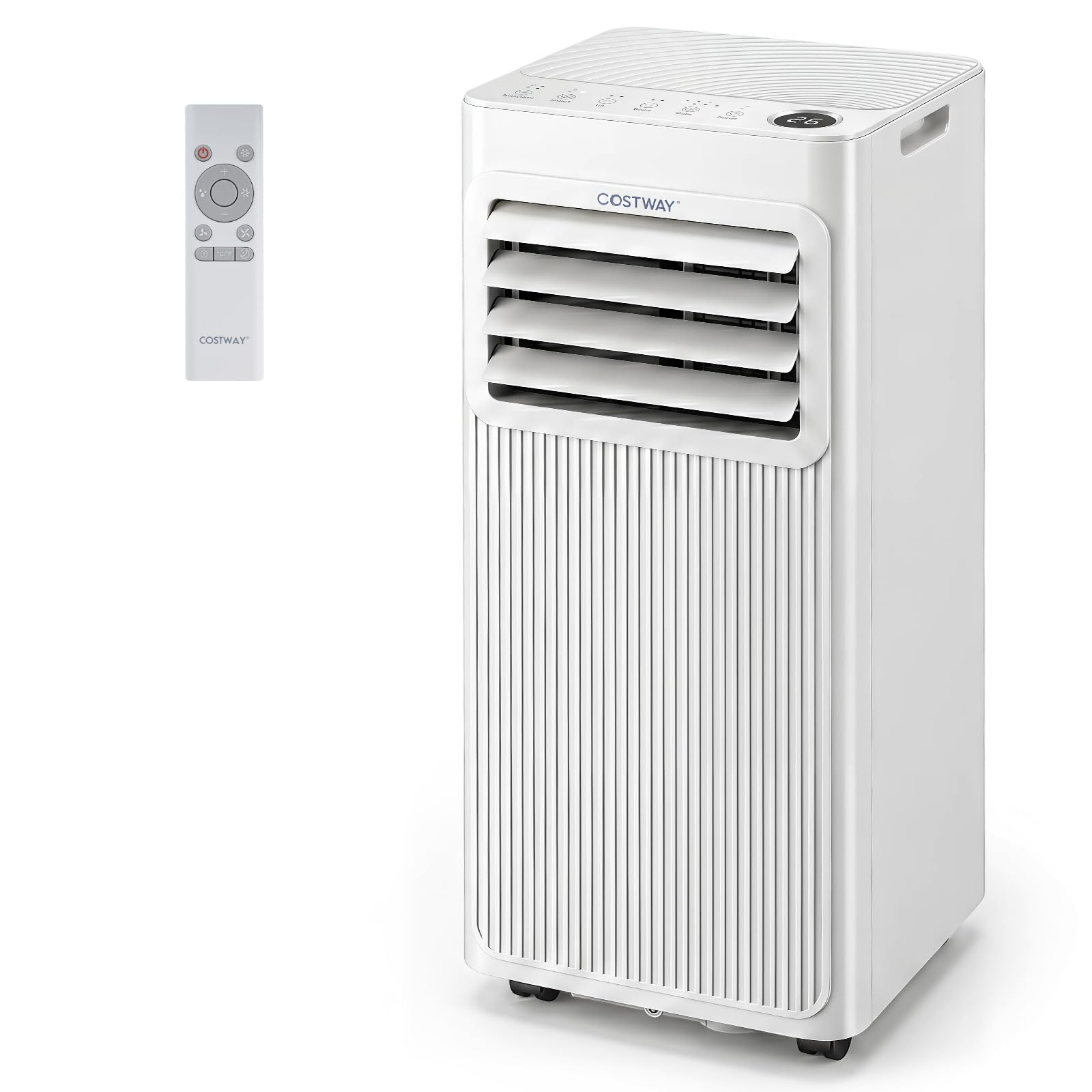 COSTWAY mobile Klimaanlage mit Abluftschlauch, Kühlgerät leise & tragbar | 3 in 1 Klimagerät zum Kühlen, Ventilator & Luftentfeuchter, Air conditioner mit Schlafmodus, 24H Timer, & Fernbedienung