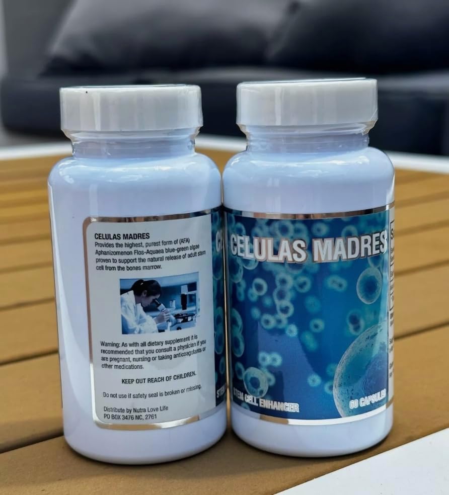 Miniatura 6 de Madre Cells Nueva Versión Celulas Madres (4 Botellas) 200 mg Stem Enhancer Cell Aphanizomenon Flos-aquae. 240 Cápsulas Células Madre