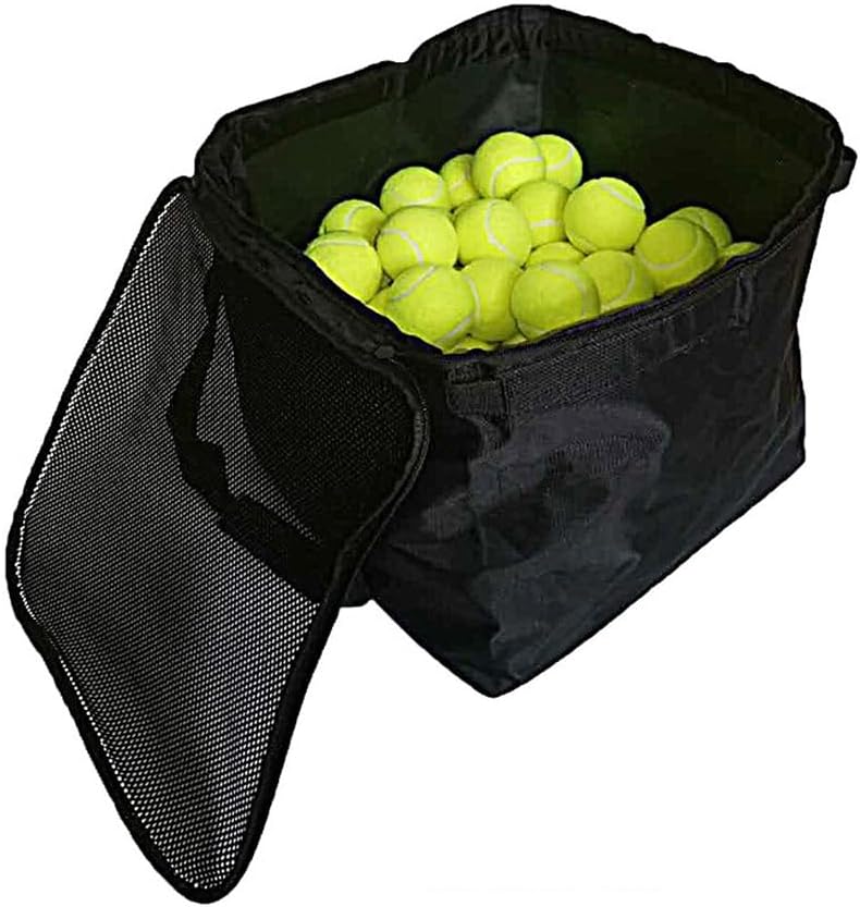 Foldable Tennis Ball Bag, Holds 160 Tennis Balls, Premium Carrying Case，Portable And Lightweight Design, Tennis Ball Basket Cart Accessories