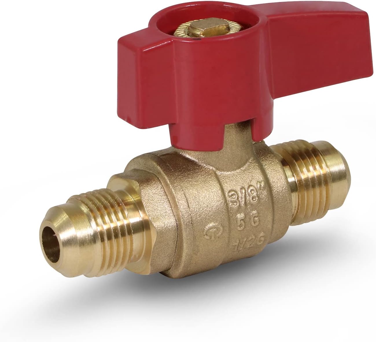 Midline Valve GASLxL3838-5 Premium Brass Gas Ball Valve, with 3/8 in. Flare Connections (Pack of 5)