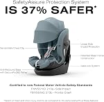Cybex Callisto G 360 Siège auto convertible tout-en-un, SafeLock 1-Time Installation de la ceinture de sécurité pour une configuration rapide et sécurisée, protection contre les chocs latéraux, SensorSafe – Bleu orageux