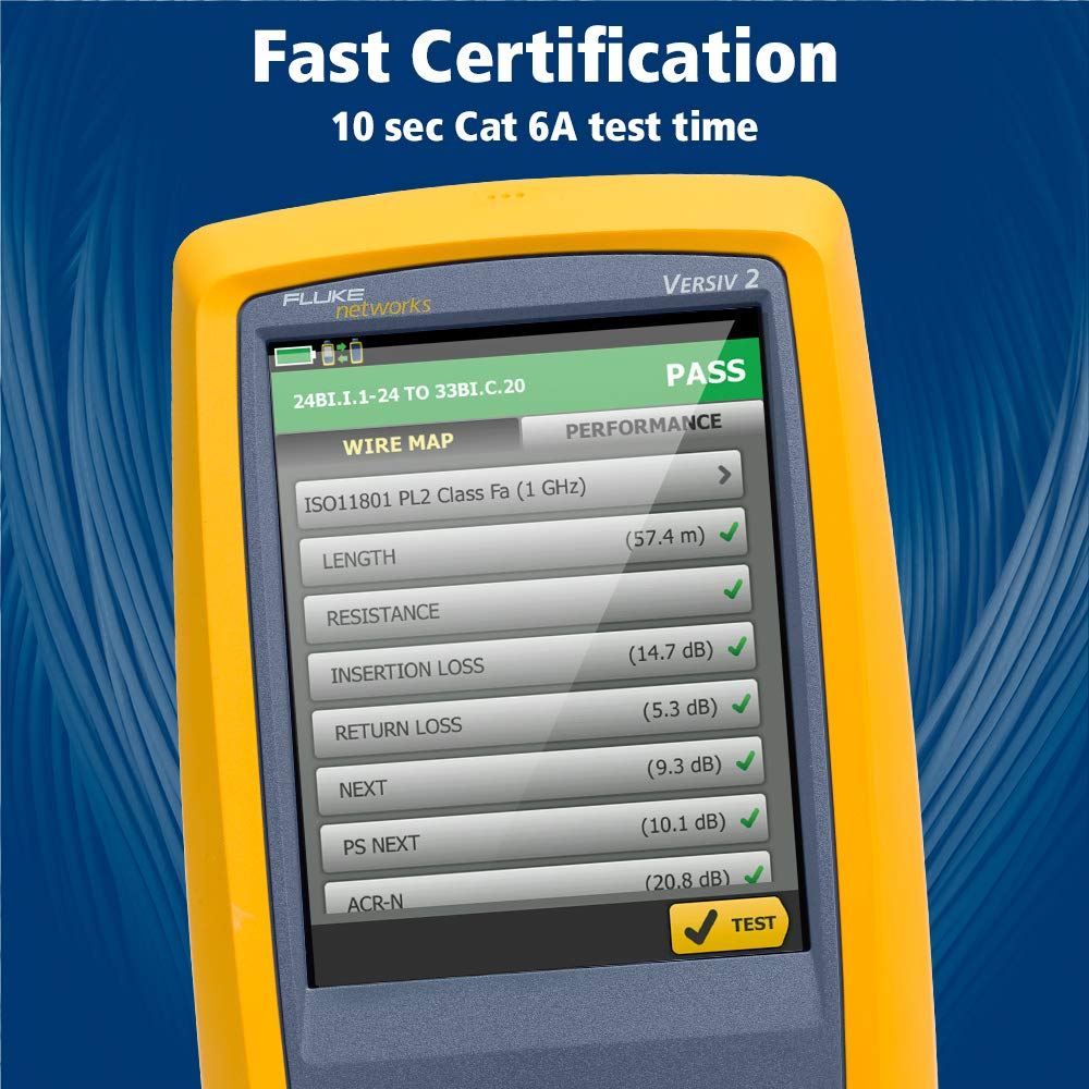 Fluke Networks DSX2-5000 CableAnalyzer Copper Cable Certifier for Category 5, 5e, 6, &amp; 6A Twisted-Pair Cabling, 1 GHz Range, Touchscreen, LinkWare Reporting, includes Permanent Link &amp; Channel Adapters: Amazon.com: Industrial &amp; Scientific