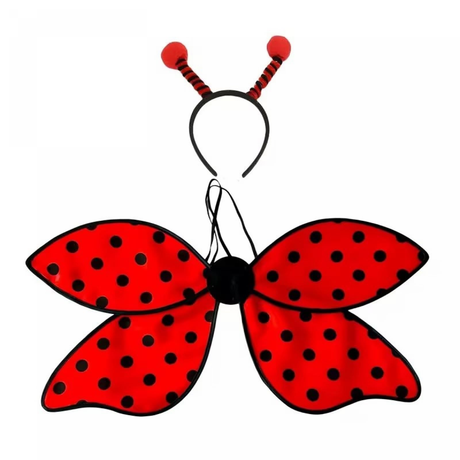 Barbotimer Women Girls Halloween Ladybug Bee Costume Wings and Headband Set