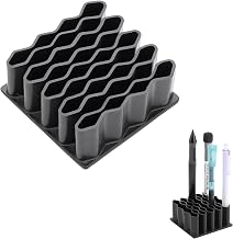Pen Holder, Pen Stand, Pen Holder, Corrugated TPR Pentacle Classification Pencil Holder, Multi-functional, Stationery Storage Box, Makeup Brushes, Pens, Stationery Organizer, Desk Organizer, Desktop Organizer, Black