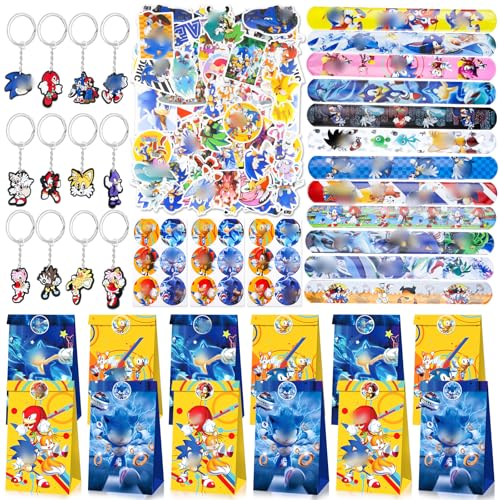 Luclay Party Bag Fillers Party Favours Kids- Birthday Gift Party Bags Dog Cartoon Themed Goodie Part Bags Slap Bands Stickers Keychains Decor for Boys Girls Kids Birthday Supplies Cartoon Lovers Deco