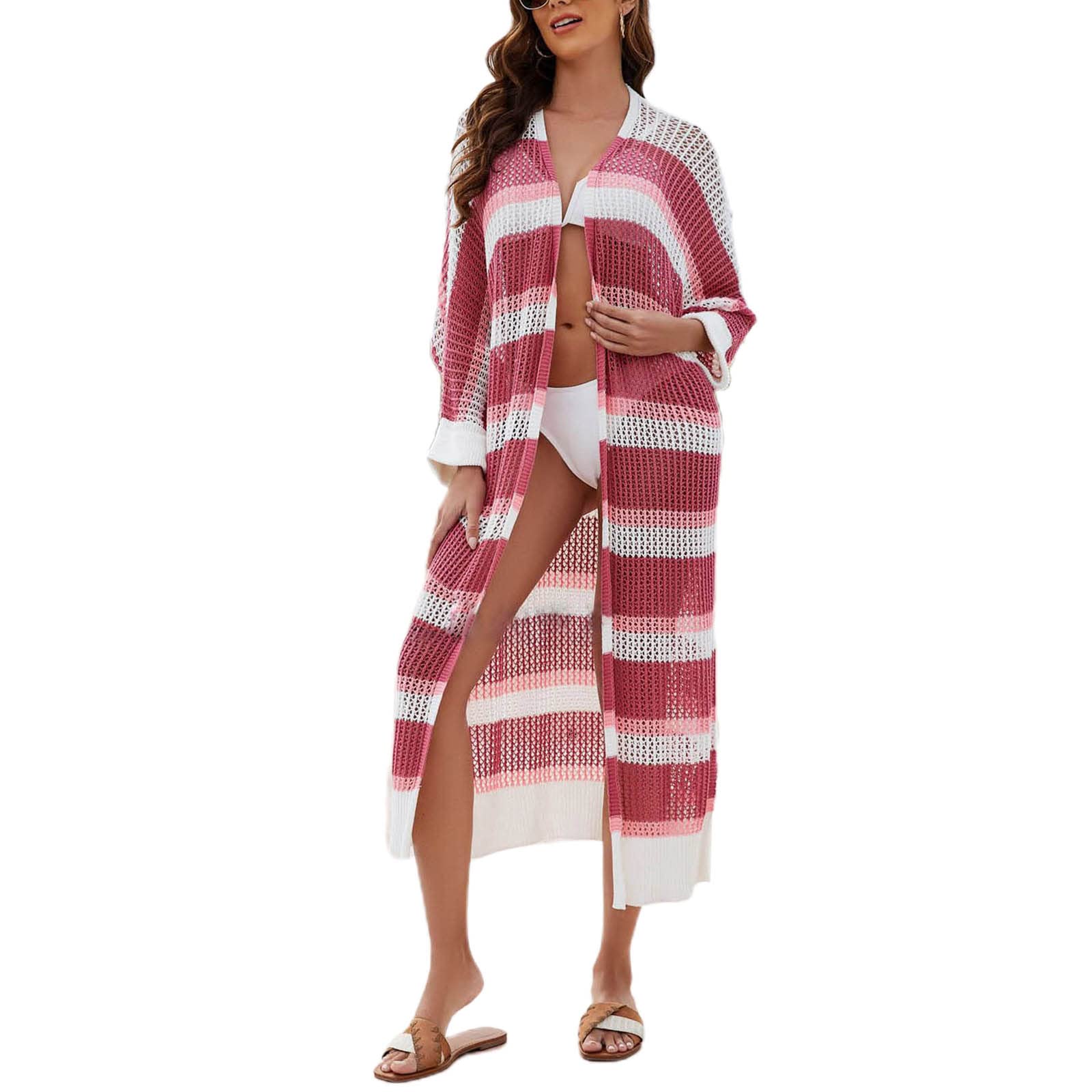Bikinis de ganchillo y exclusivo cárdigan tipo kimono calado con caída elegante