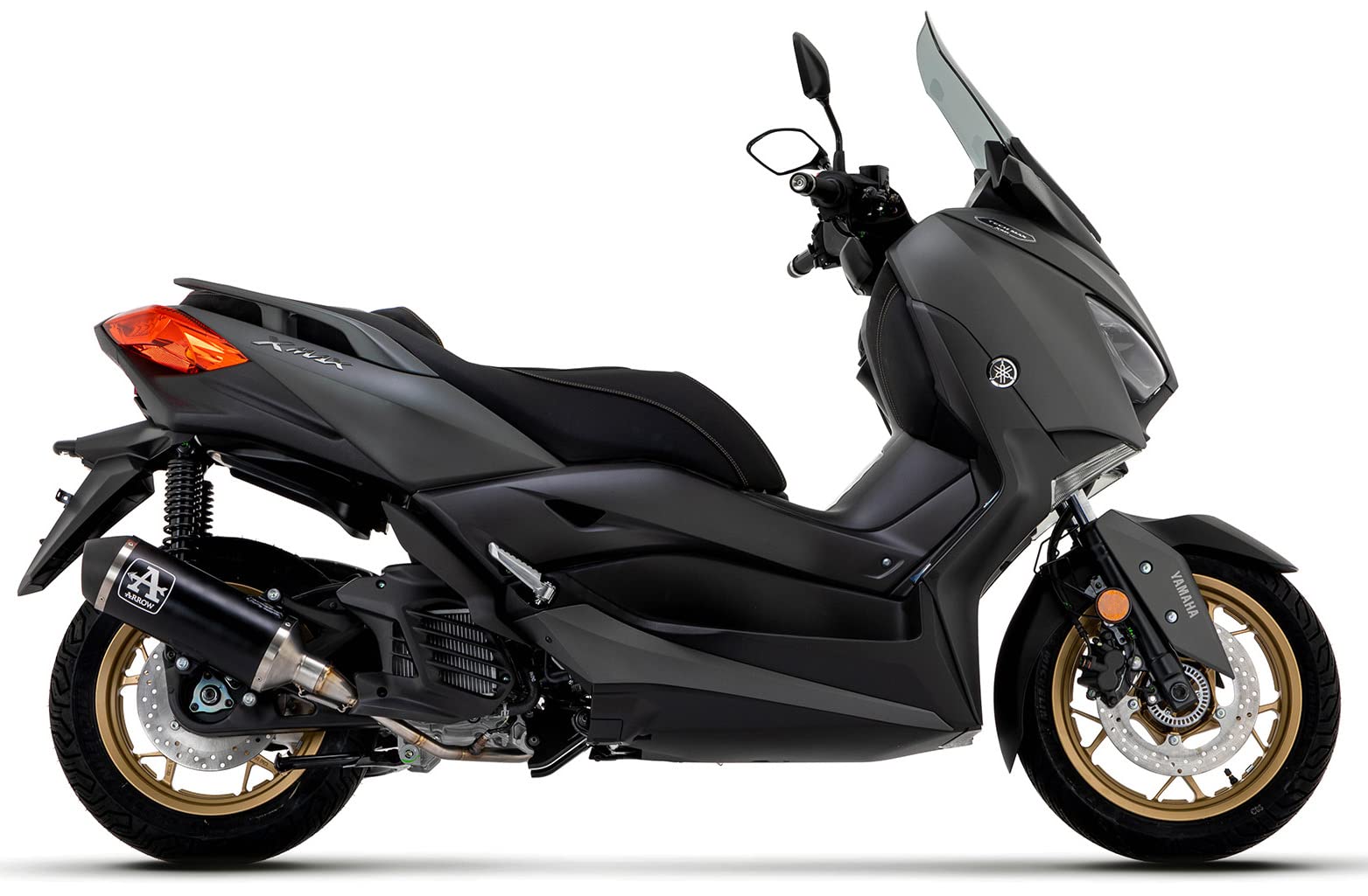arrow scarico completo + collettore omologato open urban alluminio nero nero compatibile con yamaha xmax x-max 125 2023 2024 mototopgun