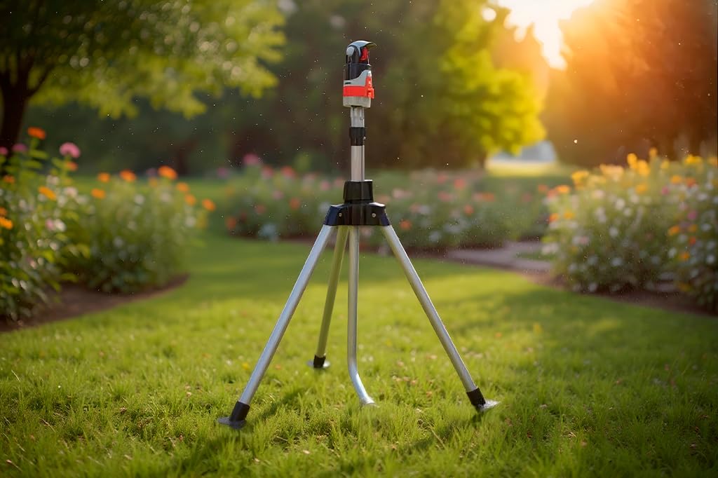 Cofan Aspersor 4 Posiciones | con trípode telescópico | Adecuado para el riego de Jardines y césped | Cobertura y optimización en el riego