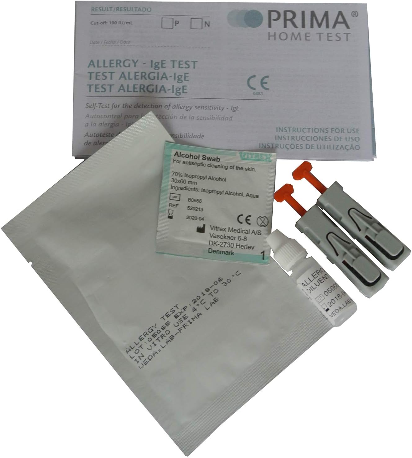 Allergy Test Kit - Tests for Allergies (IgE) to Dog and Cat Hair, Pollens and Hay Feve