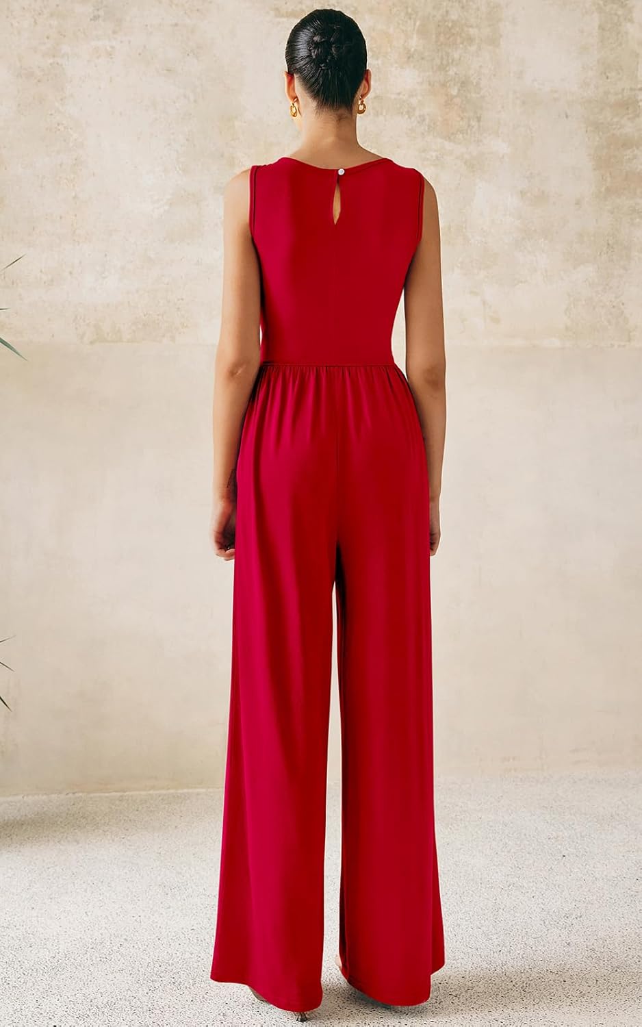 PRETTYGARDEN One Piece Jumpsuits for Women Dressy Casual Sleeveless Crewneck Wide Leg Rompers Jumpers Vacation Summer Outfits - Image 5