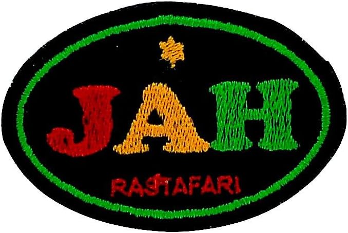 Akachafactory Geborduurde patch Rasta Reggae Vlag Armband Zwart Rugzak Biker Biker