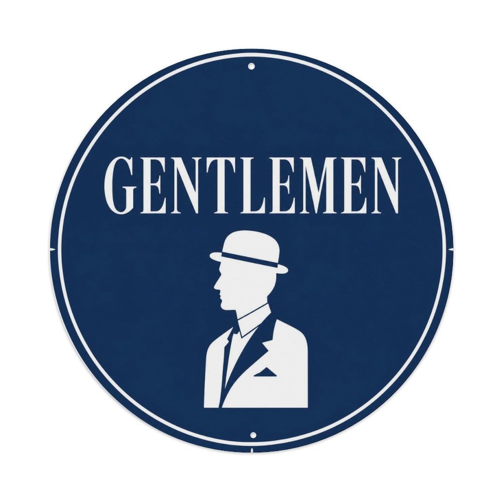 UK Gentlemen Only Restroom Notice Navy Man Portrait Metal Tin Sign