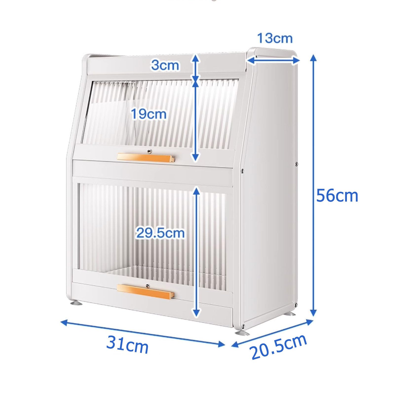 Organizador de especias para encimera de cocina, armario de almacenamiento de condimentos de acero resistente con puertas, mini organizador de despensa que ahorra espacio para un almacenamiento