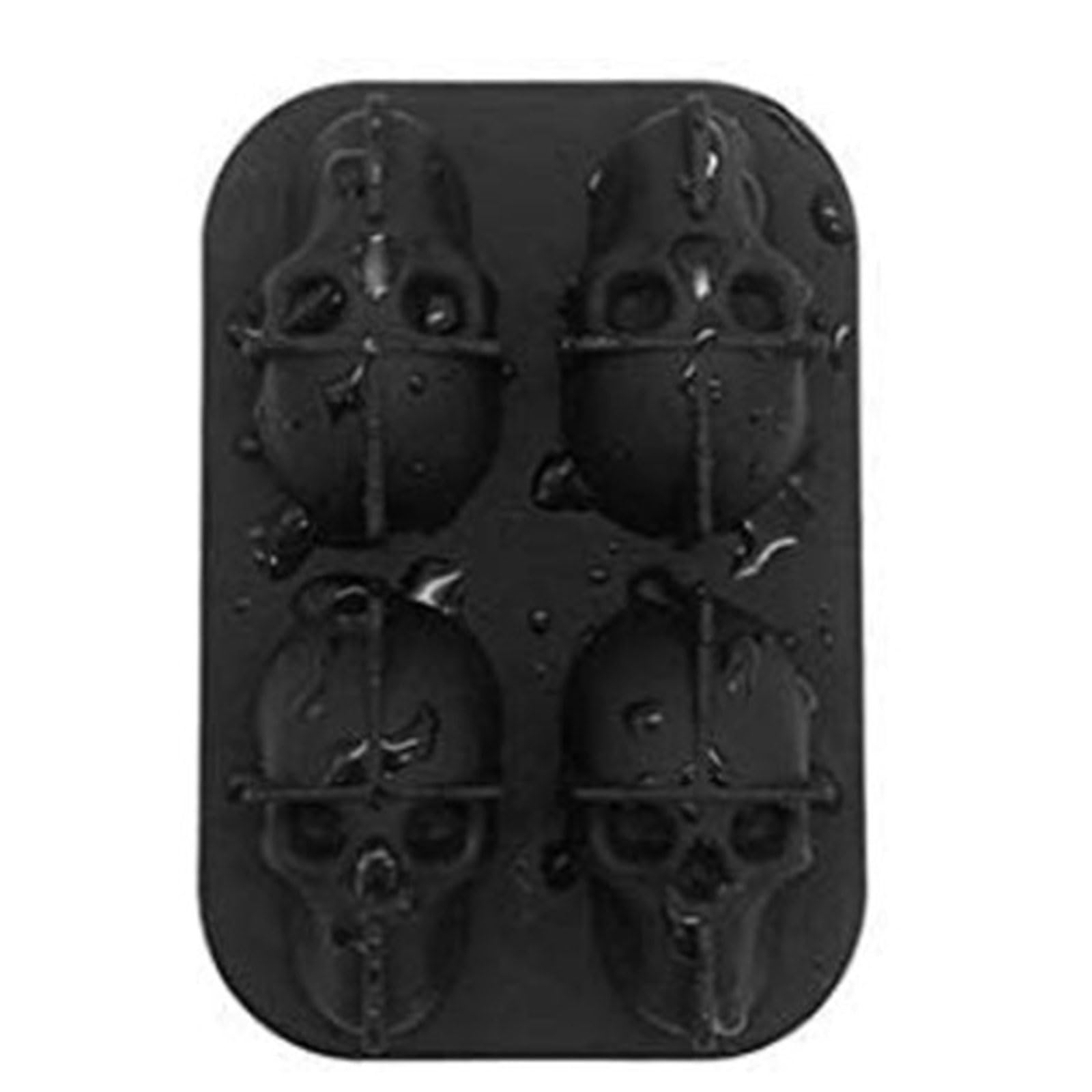 NMFLAB Food Grade Silicone Skull Ice Cubes Tray for Whiskeys Cocktails Juices Ice Maker for Bartenders and Home Use Halloween Freezing Block Maker