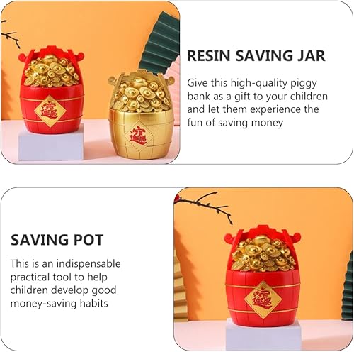 Miniatura 4 de SOIMISS Figura de cubo de dinero de Feng Shui de la fortuna china, estatua del tesoro dorado, adorno para el éxito de la riqueza, buena suerte,