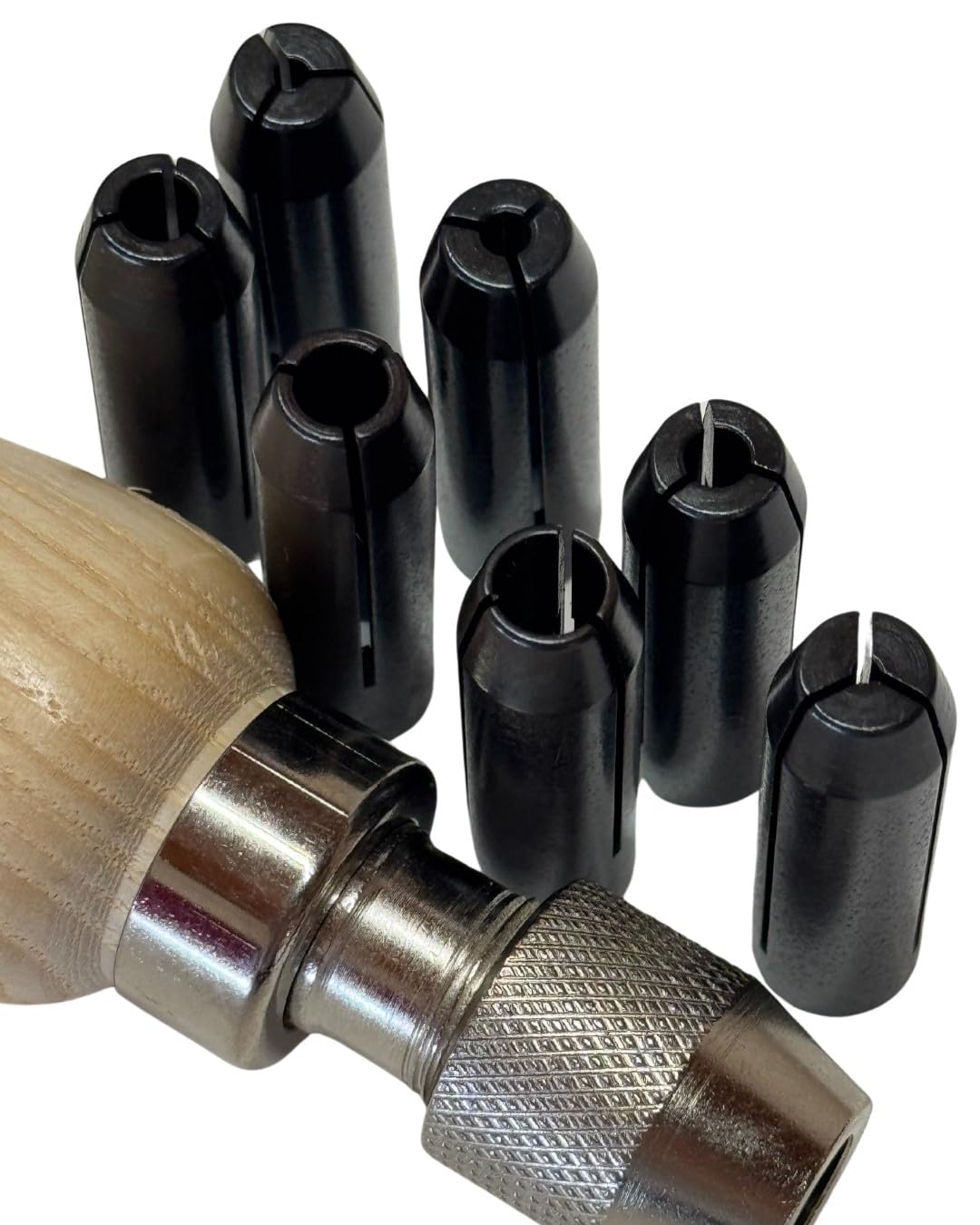 Proops Setting Tube Holder/Pin Vice Vise Set With Wood Handle And 7 Collets, 1/32" To 1/4" (M9273). Free Uk Postage.