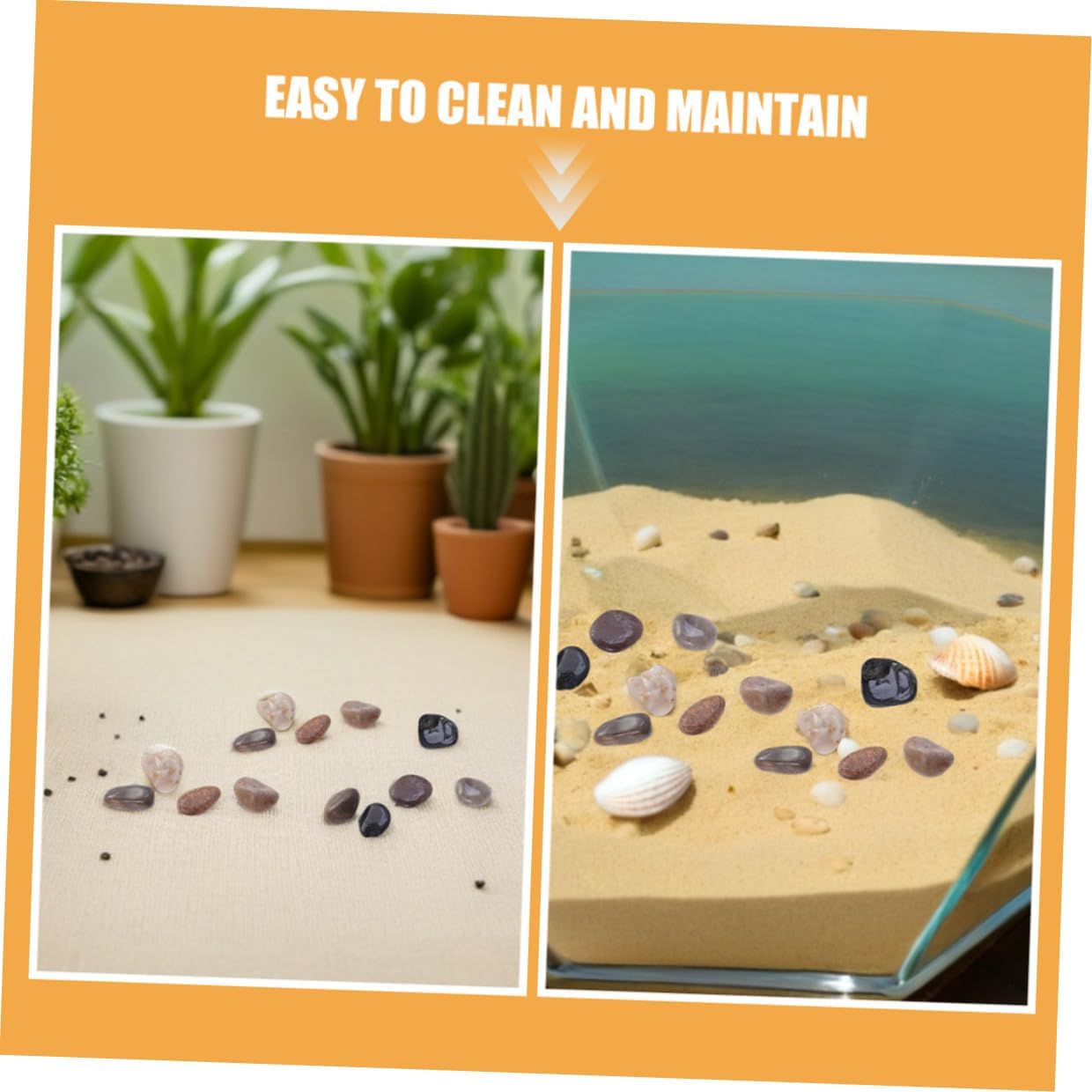 FAVOMOTO Natural Aquarium Pebbles Fish Tank Gravel Stones 2-3cm Smooth Polished River Rocks 1500g for Aquarium Décor Garden Landscaping and Potted Plants