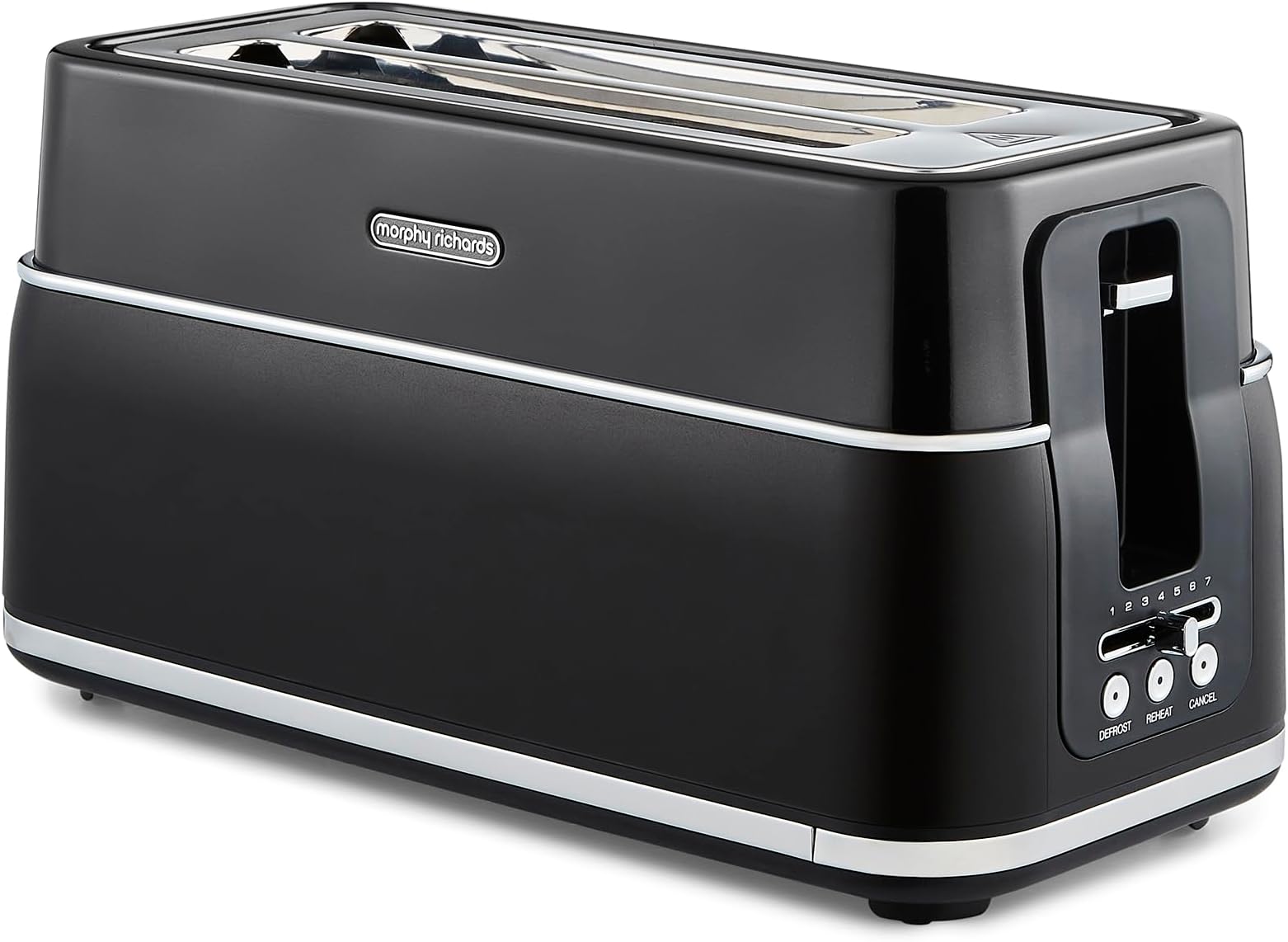 Signature Opulent 4 Slice Toaster, 2 Slots, Browning Controls, Variable Width Slots, Removable Crumb Tray, Non Slip, 1800W, Black, 245744