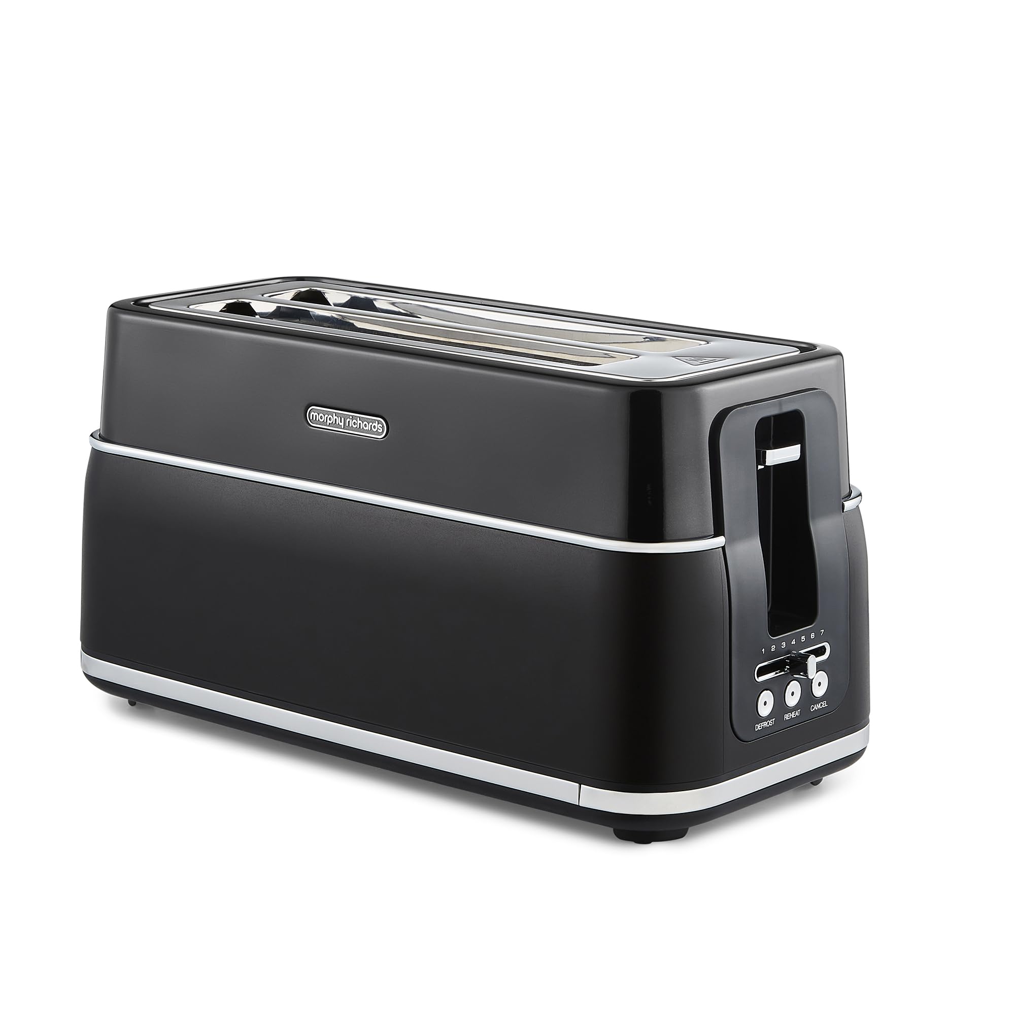 Signature Opulent 4 Slice Toaster, 2 Slots, Browning Controls, Variable Width Slots, Removable Crumb Tray, Non Slip, 1800W, Black, 245744