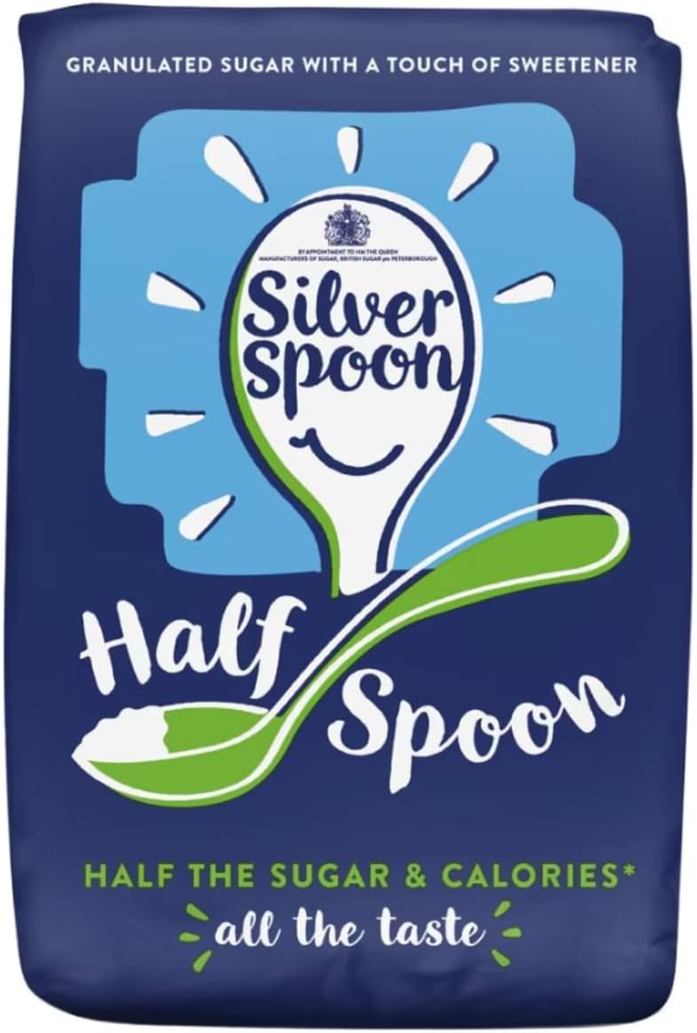 Generic Silver Spoon Half Spoon Sugar 1Kg, Granulated Sugar with a Touch of Sweetener, 1/2 the Calories, All the taste & texture, Suitable for vegetarians and vegans