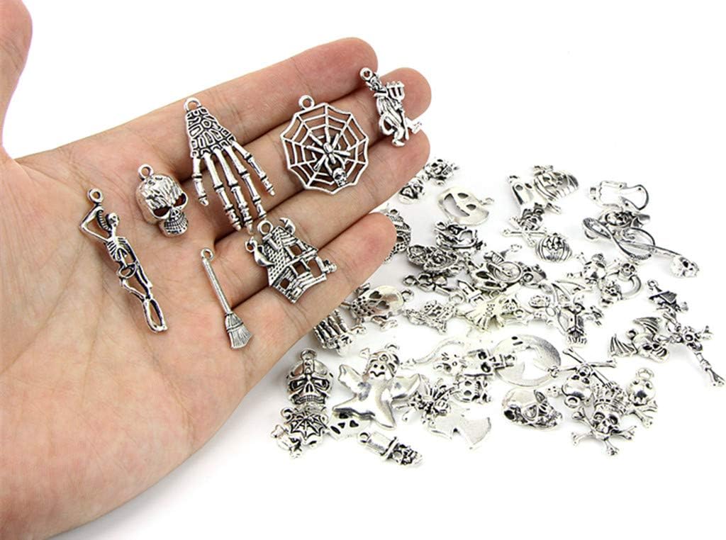 Assorted Halloween Hallowmas Theme Charm Pendant Connector for DIY Jewelry Making Accessaries(60pcs,Tibetan Silver Tone) - Image 6
