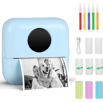 GuKKK Mini Printer Mobile Photo Printer Portable Wireless Thermal Printer Smartphone Bluetooth for Learning Aid Learning Notes Notes Journal List A