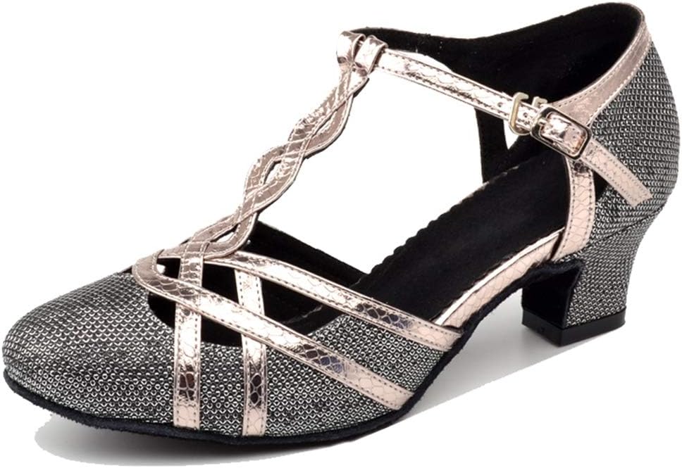Silver Black-5cm Thick Heel