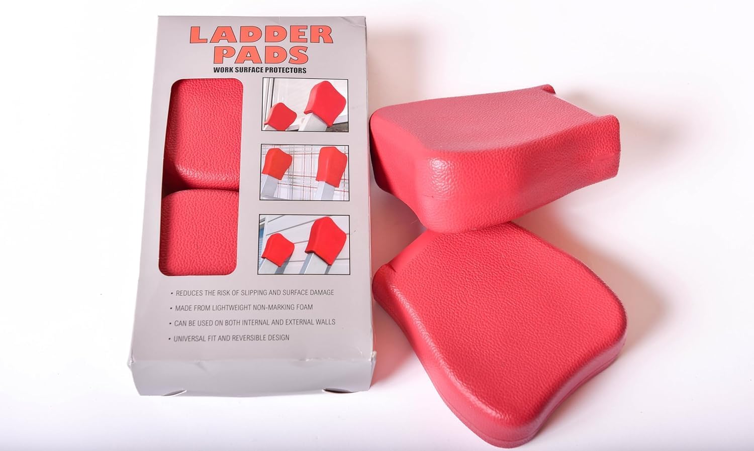 BPS® Universal Ladder Pads/Mitts | Ladder Accessory | Prevents Marking Walls | Anti Slip | Superior Rubber