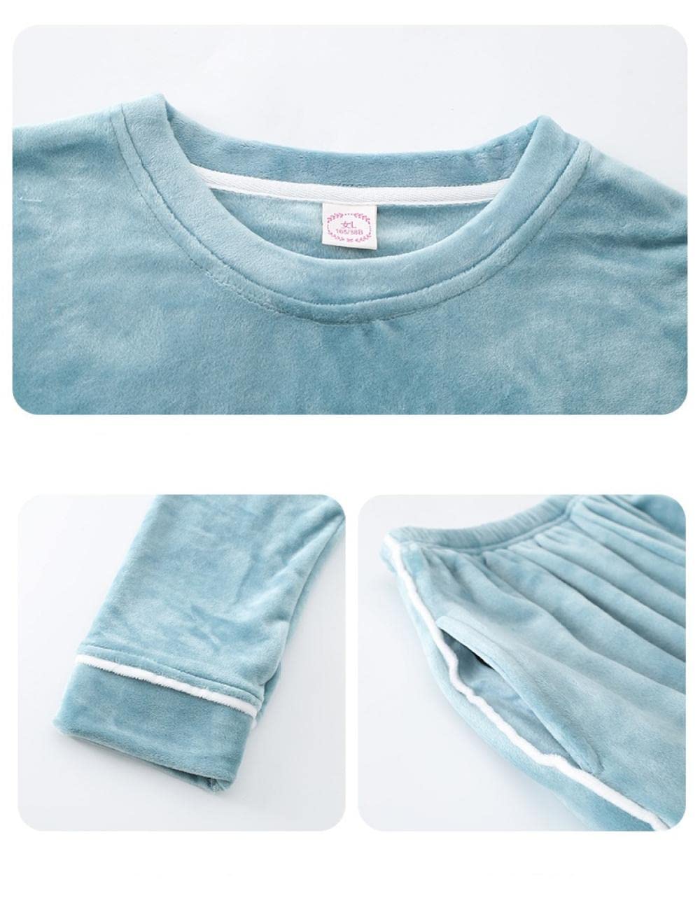 Conjunto de Pijama de Polar Coral para Mujer, cálido e Invernal, para Dormir, de Franela térmica, para el hogar (Talla Mediana) (E 2X)