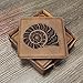 Seashell Coasters - Handmade Coasters Set of 6 - Engraved Barware Decorations - Leather Bar Decor - Man Cave Father's Day Present