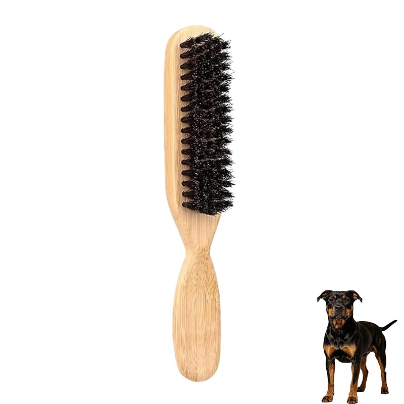 Escova para Cães de Pelo Curto com Cerdas de Javali e Cabo de Bambu PetJoyHaven, Grande