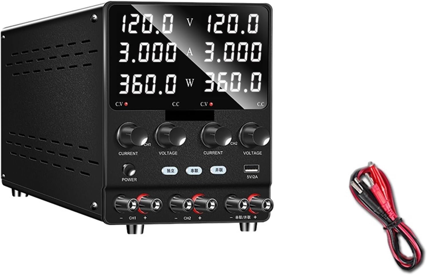 Lab Dual-Channel DC Power Supply Variable3-Way 30V 10A 60V 20A Regulated Bench Power Supply With Parallel Functions 300W 360W For Phone Laptop Repair for Laboratory,Test Faulty Motor,Repair(SPS1203-2K