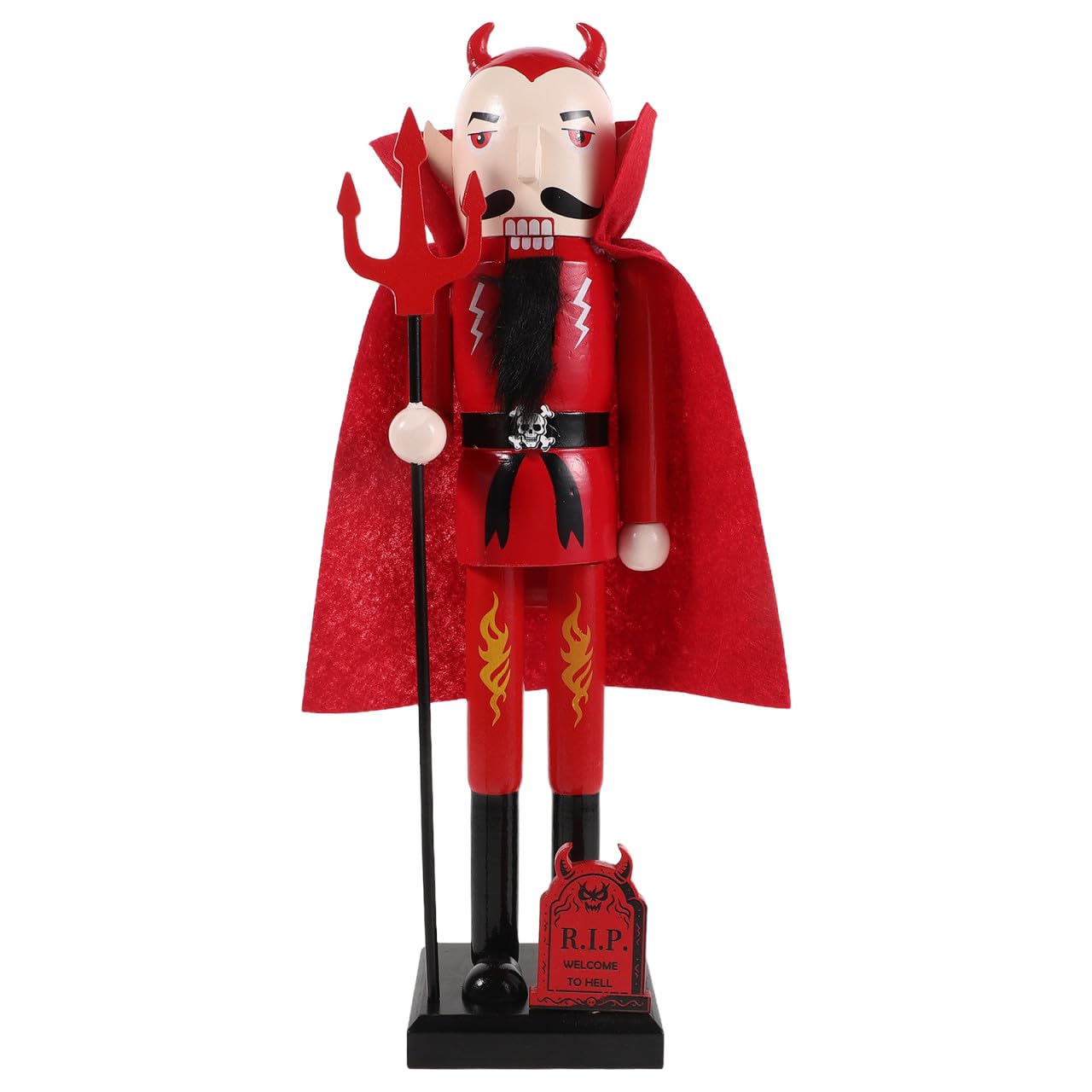 Toddmomy Figurka Dziadka do Orzechów z okazji Halloween, 14 cali, drewno,