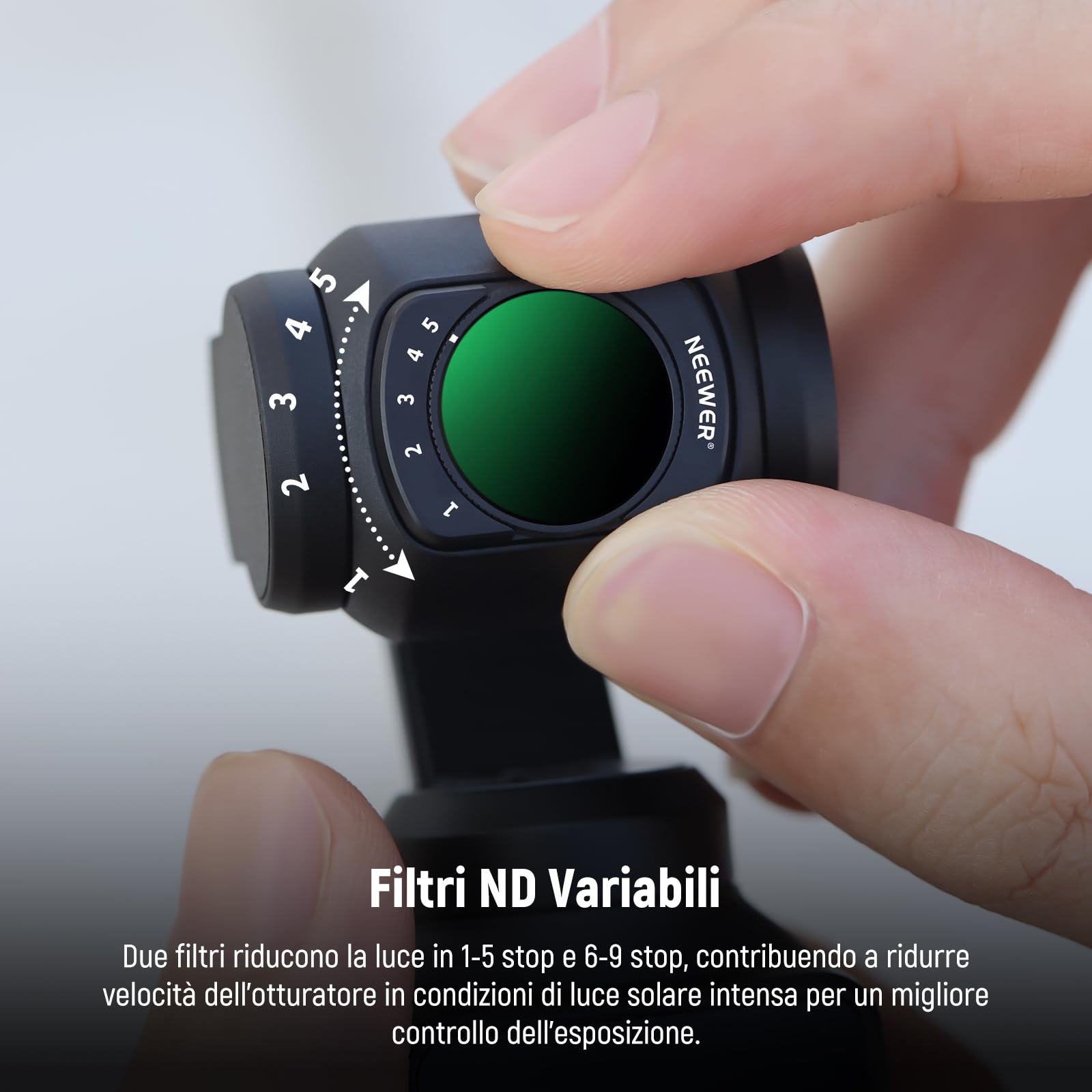 Filtro ND Magnetico Variabile Per DJI Osmo Pocket 3 - Regolabile Da 1 A 5 Stop - NEEWER - Foto 9