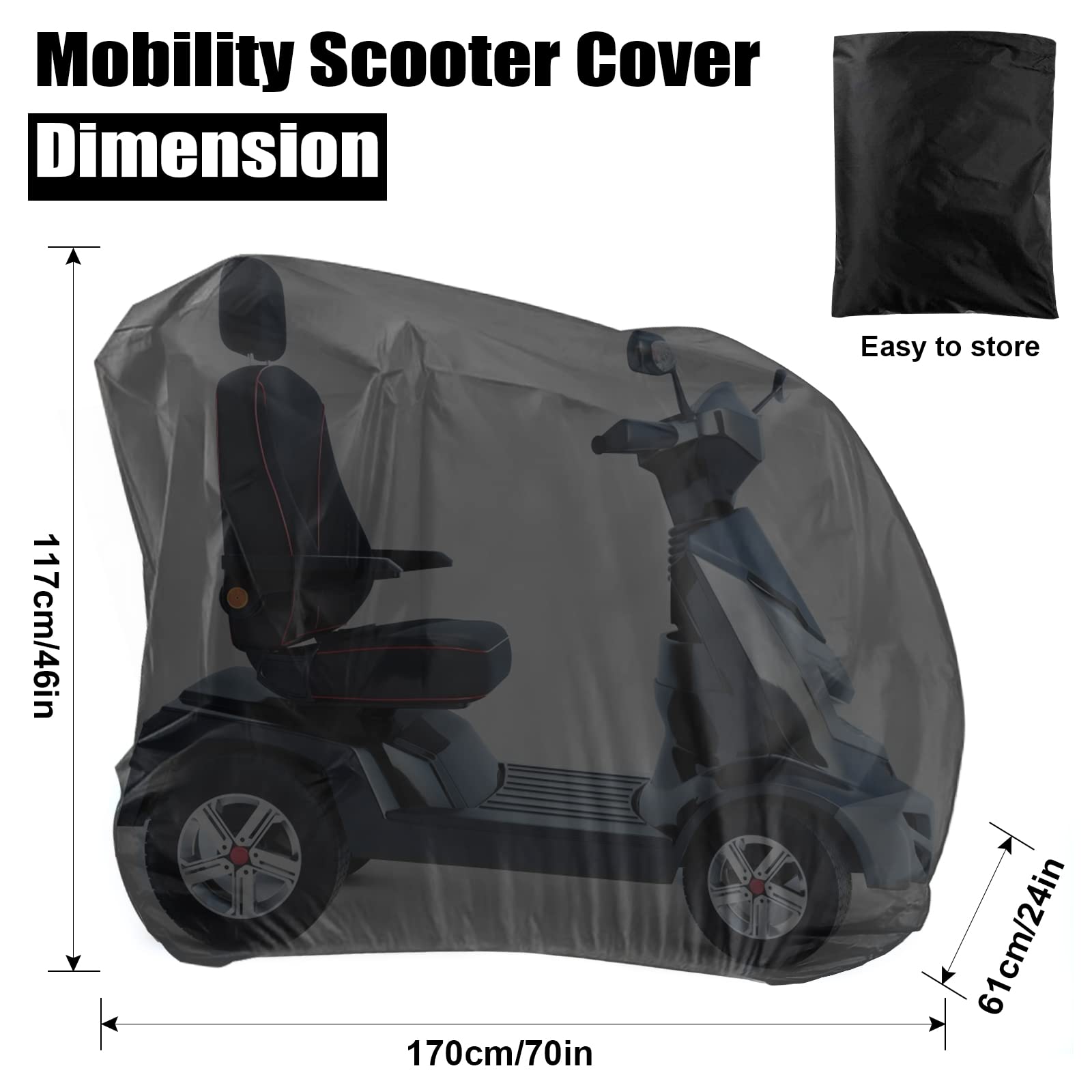 Newthinking Mobility Scooter Cover 170×61×117cm - Image 4