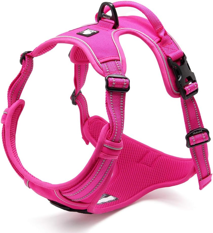 Chai's ChoiceDog Harness Vest Medium (Fuchsia) | Comfortable & Secure with Adjustable Strap Soft Padded Dog Vest | No-Choke & Easy Control Pet Oxford | 3M Reflective Stripes for Dog Visibility