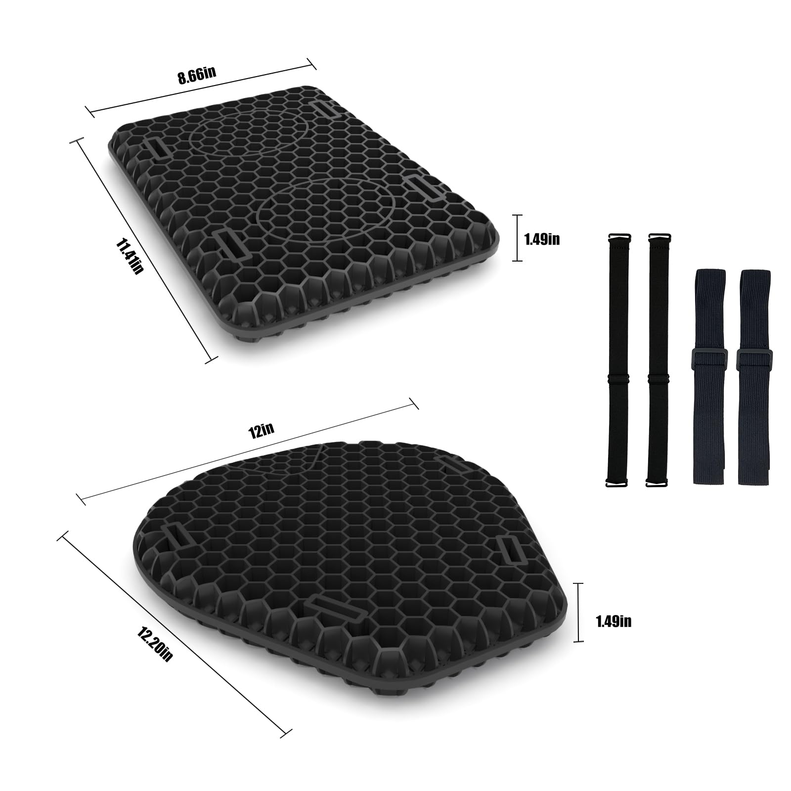 Amazon.com: Motorcycle Gel seat Cushion Front and Rear Combo Kit