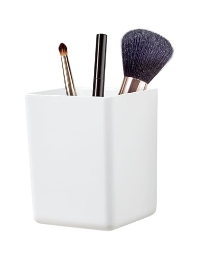 tesa Baboo Bathroom Organiser without lid, matt-white - Square storage box for wall mounting without drilling, incl. tesa Powerstrips Waterproof Strips XL - 86 mm x 110 mm x 80 mm