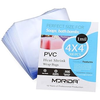 Amazon Com Morida 300 Pcs 4x4 Inch Small Heat Shrink Wrap Bags Tiny Pvc Wrappers For Soaps Cookies And Diy Handmade Crafts Food Safety Quality Industrial Scientific