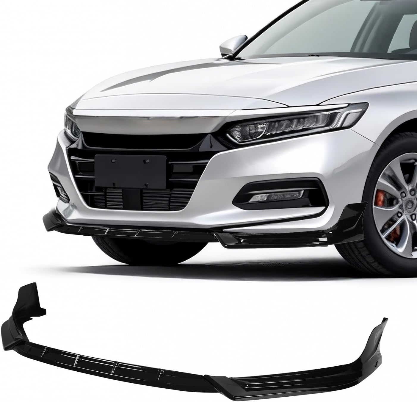 Archaic Front Bumper Lip Compatible with 2018-2020 Honda Accord, JDM Style 3Pcs Air Dam Spoiler Splitter Fit for SE/EX-L/LX/Touring, Splitter Under Chin Body Kit Lower Spoiler.