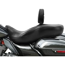 TCT-MOTORPARTS One-Piece Seat Driver Rider Seat w/Driver Backrest Pad Fit For Harley Touring Road King Street Glide Road Glide 2009-2023