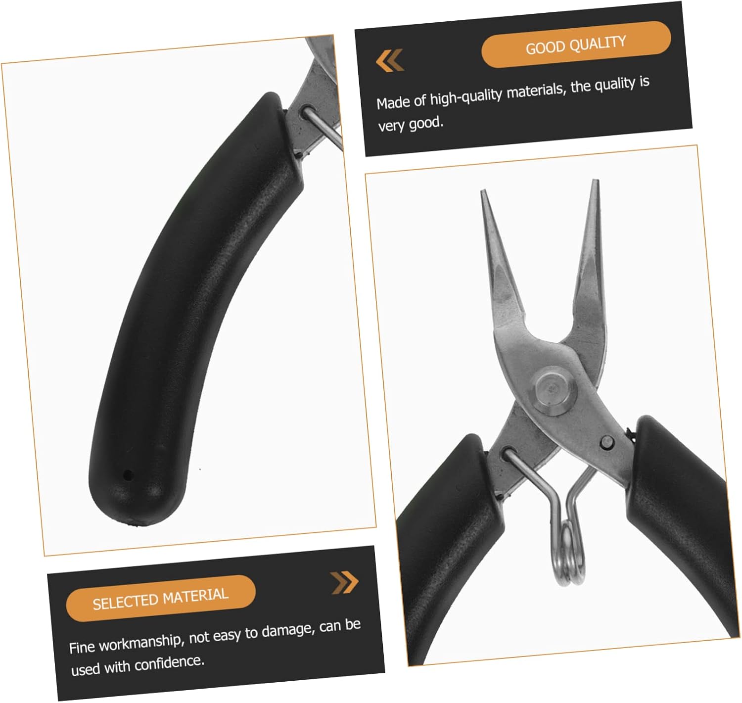 NUOBESTY 3pcs Long Jaw Needle-nose Pliers Professional Jewelry Repair Tool Wire Cutters Clamp Clasp