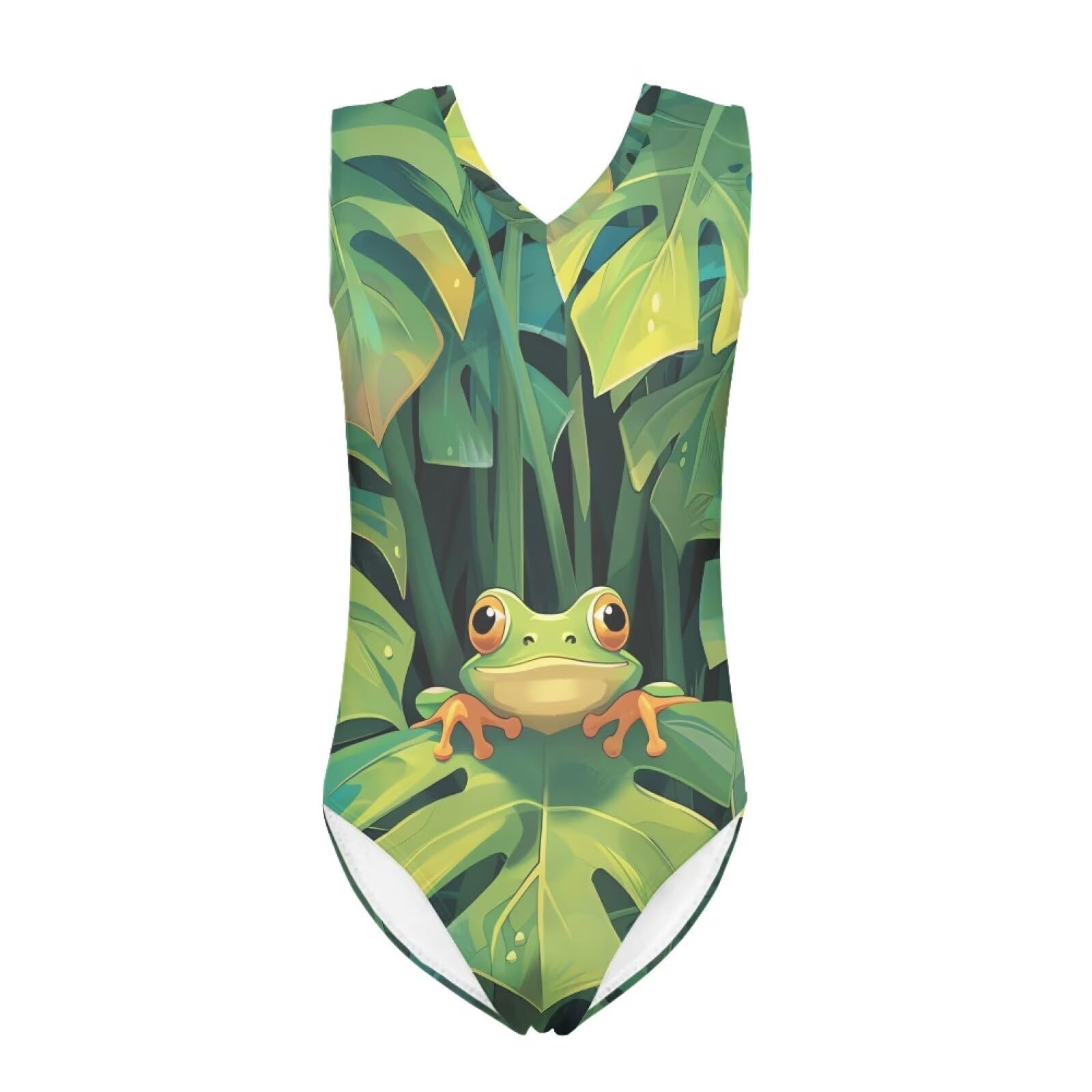 Cartoon Pattern Kids Girls Bathing Suits One Piece Swimsuit Soft &amp; Quick Dry, 5-14Years