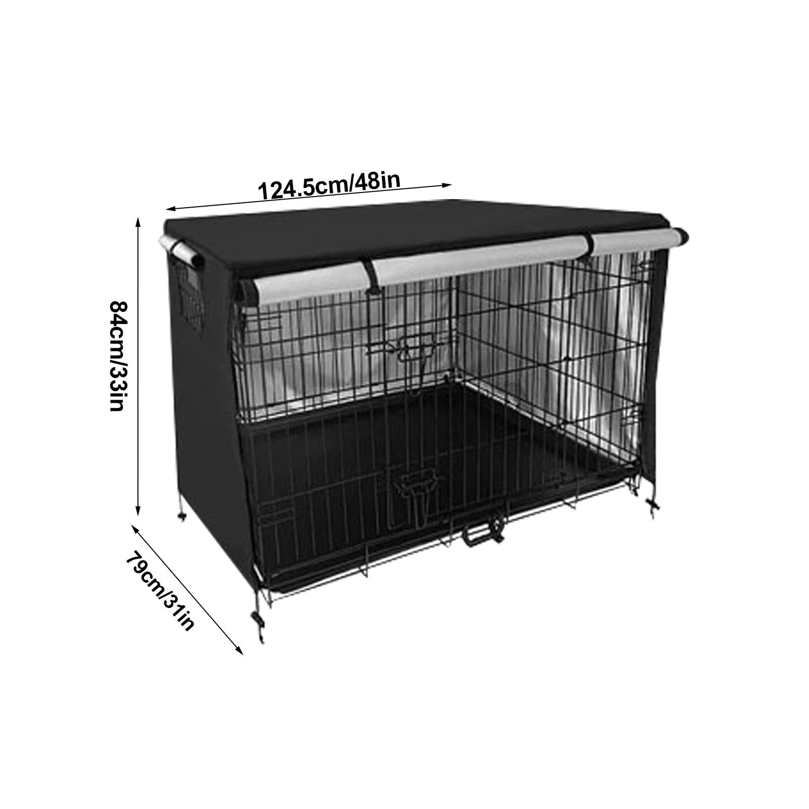 Funda para Jaula de Perro – Funda cálida para Jaula | Todos los Lados Abiertos se Pueden Lavar a máquina y secar en seco, Resistentes al Agua, Anti-UV, para Jaula de Perro de Alambre