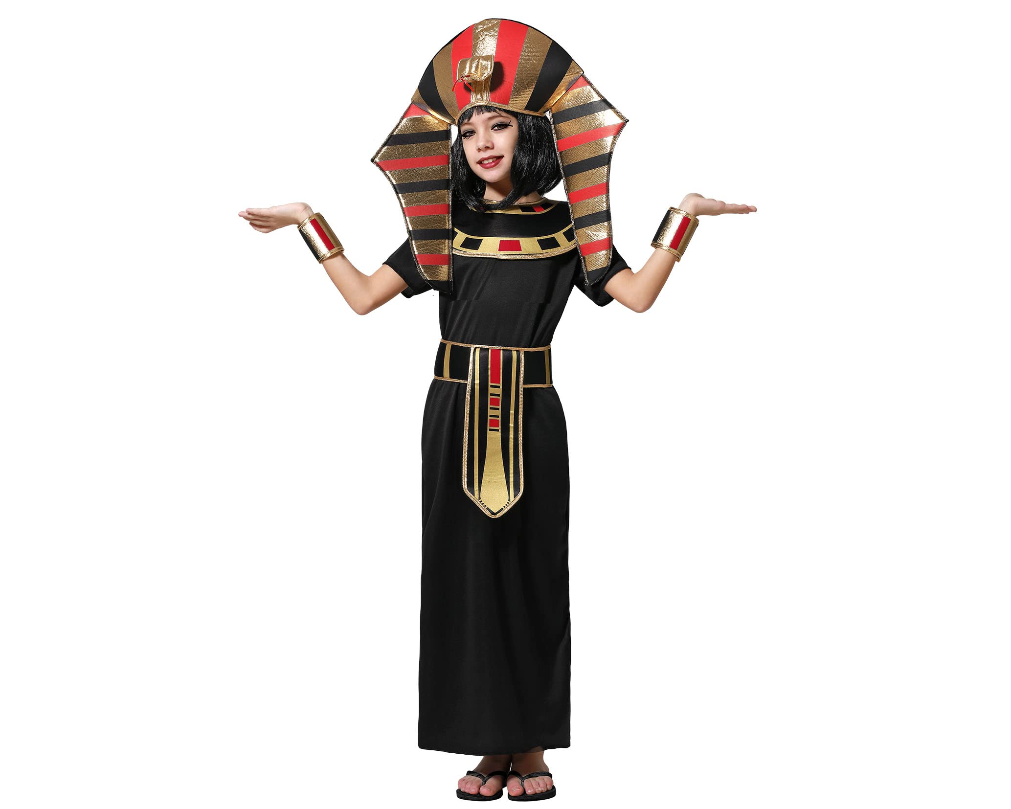 ATOSA Girls Egyptian Costume Black 10 to 12 Years