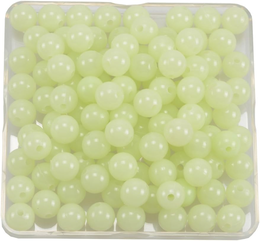 100pcs Fishing Luminous Beads 10mm Luminous Block Pearl Fishing Lure Accessoires Fishing Tackle (10mm 100pcs)