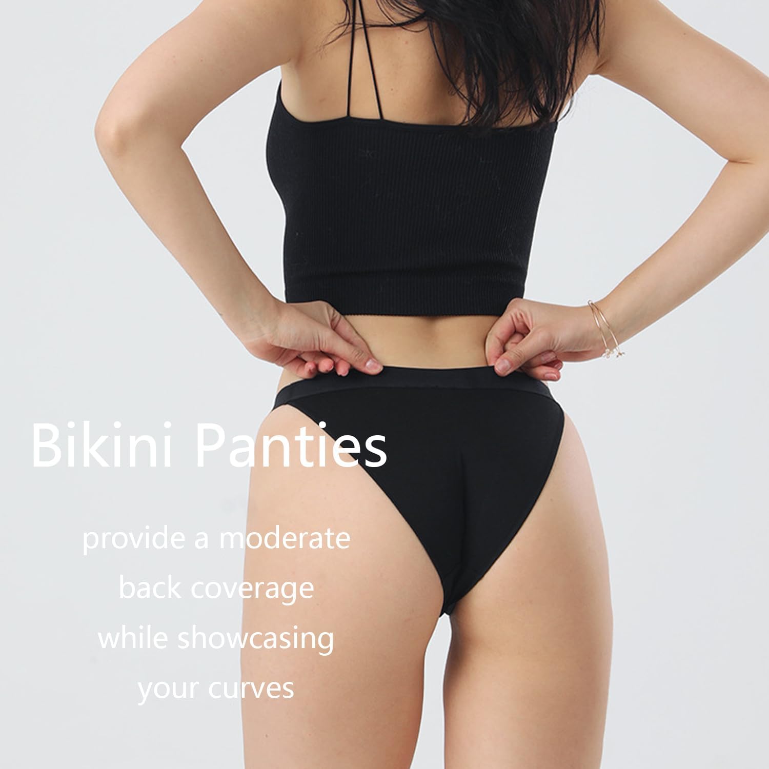 Women's Cotton Underwear High Cut String Bikini Panties Sexy Low Rise Hipster Cheeky Briefs Panty 7 Pack S-XL - Image 4