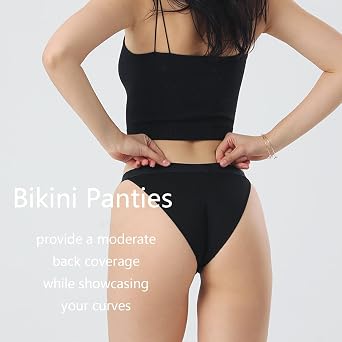 Women's Cotton Underwear High Cut String Bikini Panties Sexy Low Rise Hipster Cheeky Briefs Panty 7 Pack S-XL