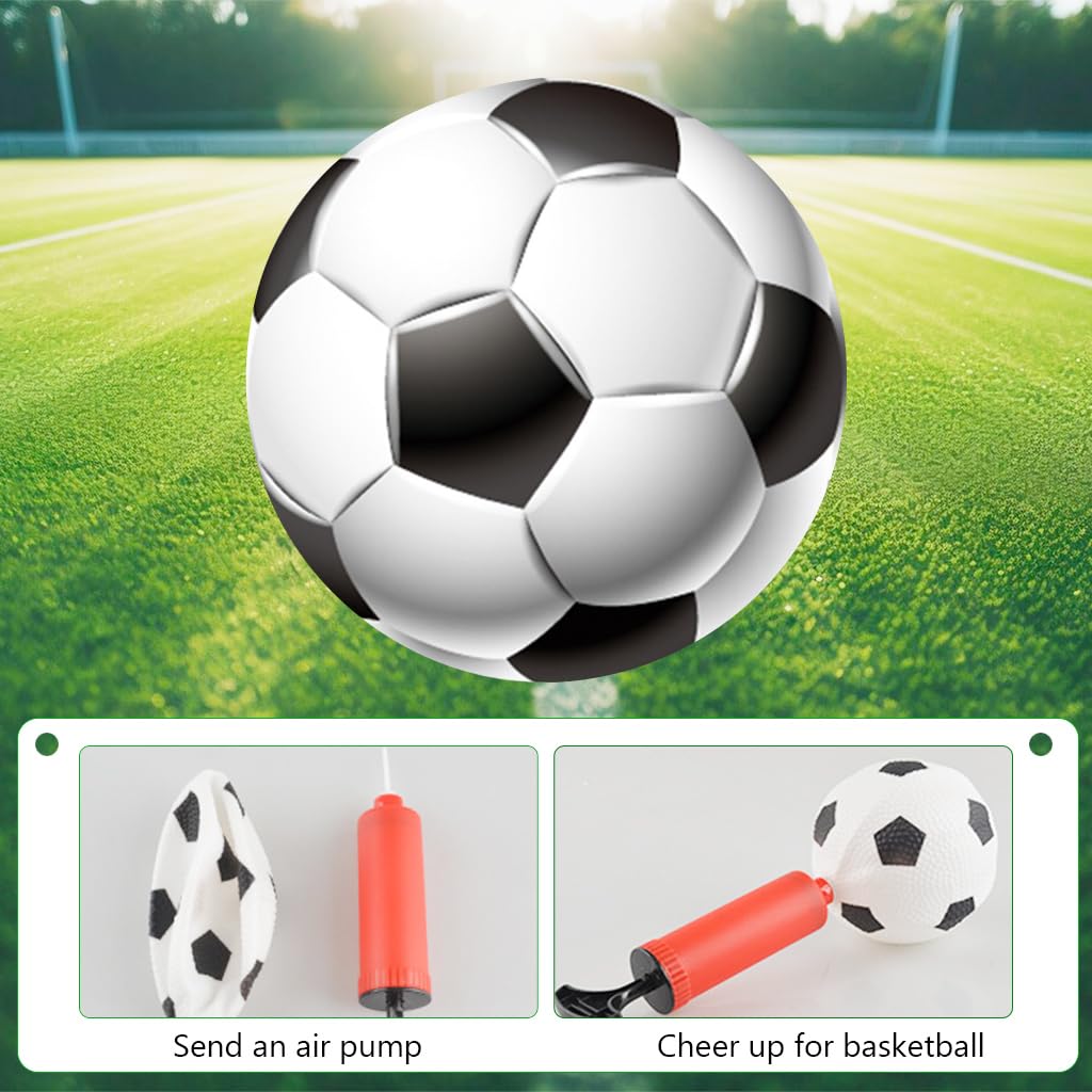 PROBEROS® Cotton Football Goals Kit Set of 2Pcs, Goal Target Nets DIY Assembly Small Outdoor Game with Inflatable Ball Toy & Manual Pump Indoor & Outdoor, Black - Image 6 thumbnail